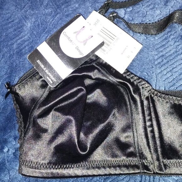 Comfort-U Bali Double Support Black Bra Size 38C. Retail $36.00. NWT. - Picture 3 of 7